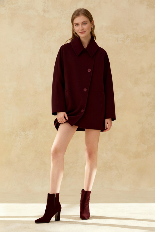 Solid Oversized Pocket Button Coat