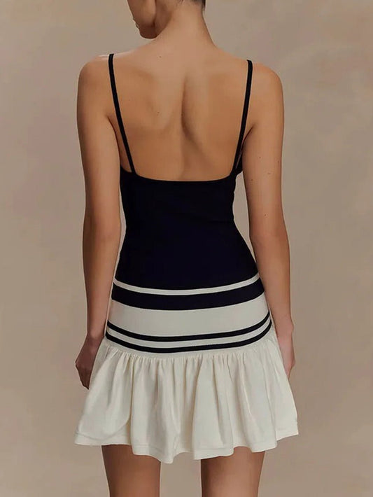 Lana Striped Ruffle Mini Dress