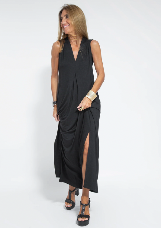Yazmín Boutique Long Slimming Dress and Vest Set Chic Silhouette Collection