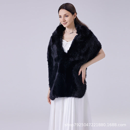 Bridal Wedding Fauxfur Dress Long Winter Scarf