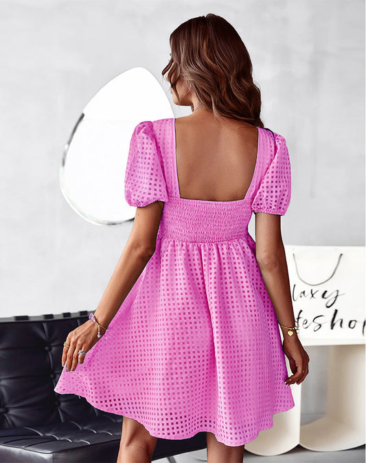 Stevens Puff Sleeve Babydoll Dress Lilac