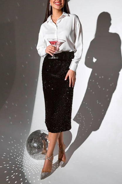 Solid Color Slim Fit Blouse