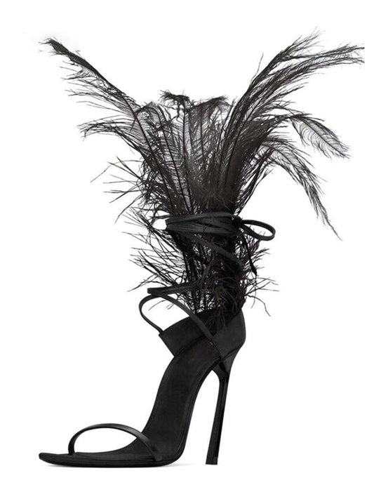 Bailey Feather Gladiator Thin Heel