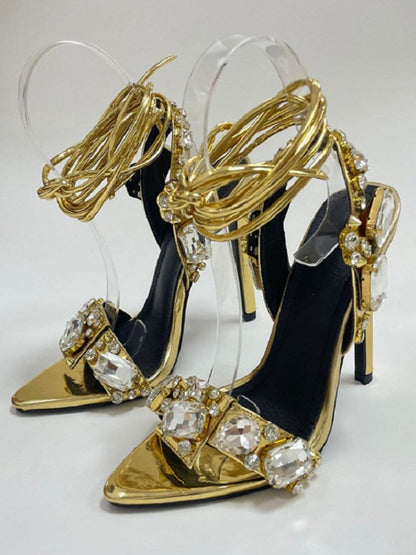 Harlow Ankle Rhinestone Toe Heel
