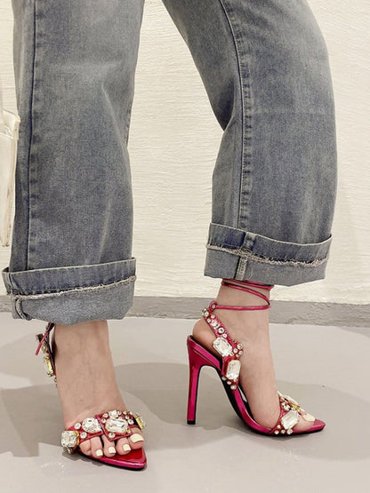 Harlow Ankle Rhinestone Toe Heel