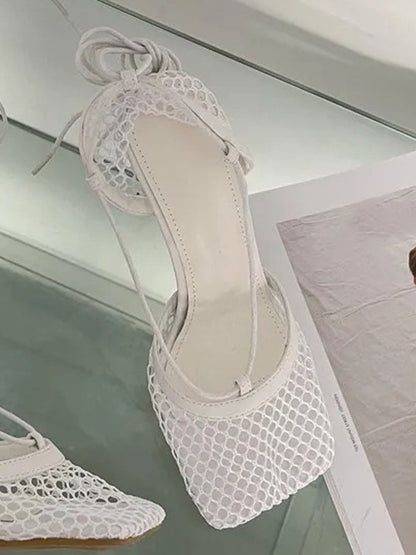 Hollow Mesh High Ankle Heel