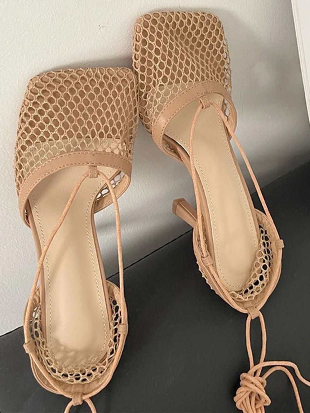 Hollow Mesh High Ankle Heel