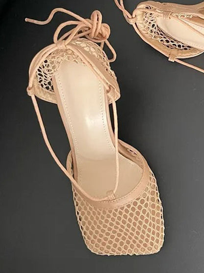 Hollow Mesh High Ankle Heel