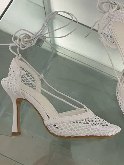Hollow Mesh High Ankle Heel