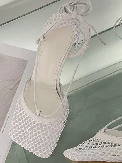 Hollow Mesh High Ankle Heel